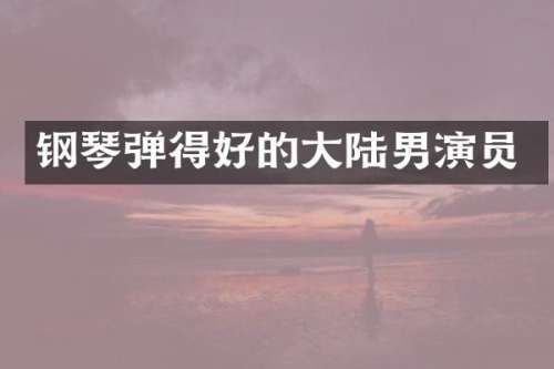 钢琴弹得好的大陆男演员