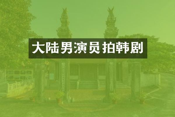 大陆男演员拍韩剧