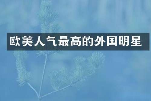 欧美人气最高的外国明星
