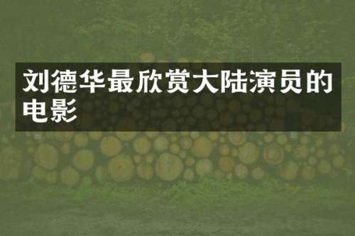 刘德华最欣赏大陆演员的电影