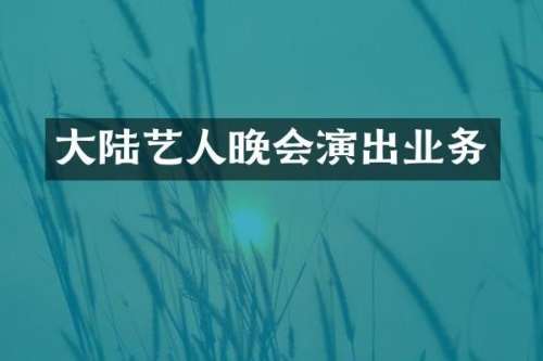 大陆艺人晚会演出业务