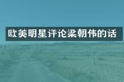 欧美明星评论梁朝伟的话