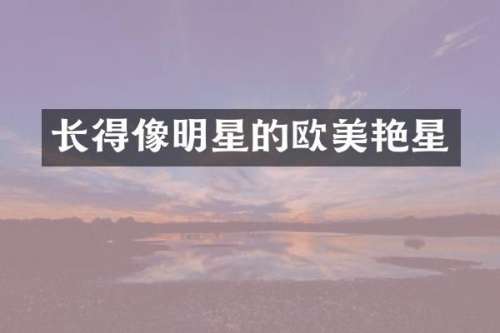 长得像明星的欧美艳星