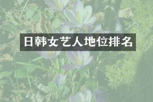 日韩女艺人地位排名