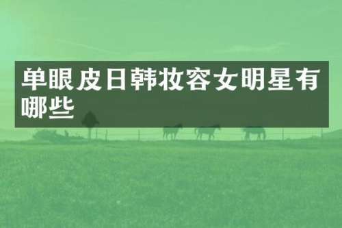 单眼皮日韩妆容女明星有哪些