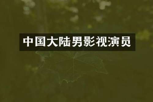 中国大陆男影视演员