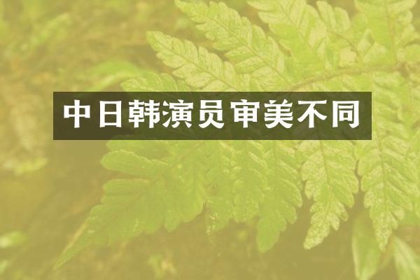 中日韩演员审美不同