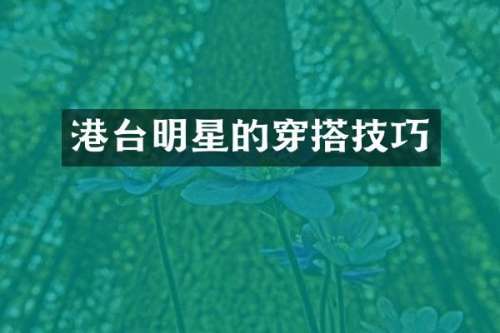 港台明星的穿搭技巧
