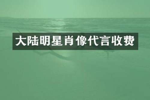 大陆明星肖像代言收费