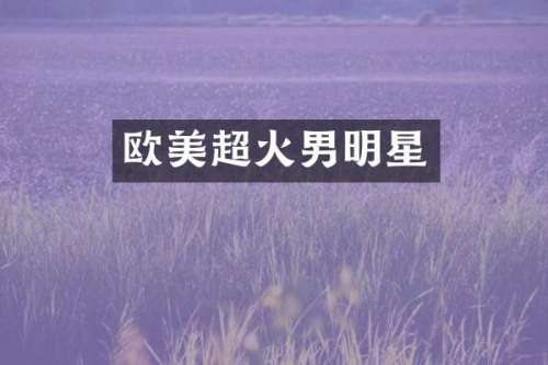 欧美超火男明星