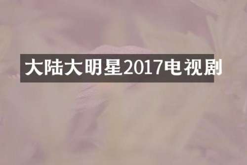 大陆大明星2017电视剧
