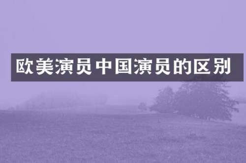 欧美演员中国演员的区别