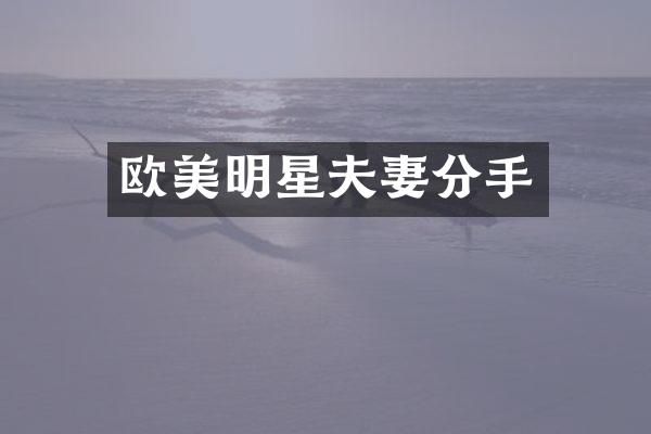 欧美明星夫妻分手