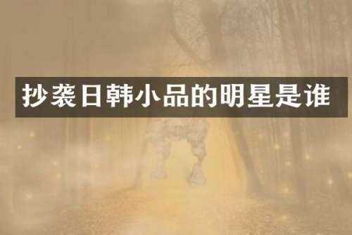 抄袭日韩小品的明星是谁