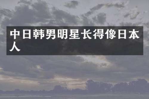中日韩男明星长得像日本人