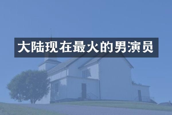 大陆现在最火的男演员