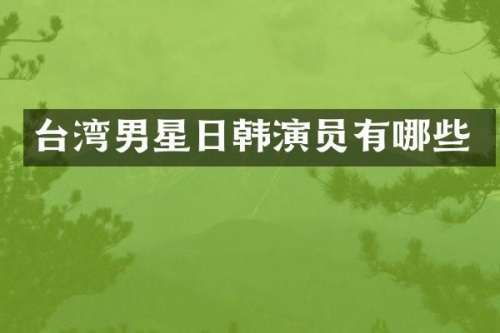 台湾男星日韩演员有哪些