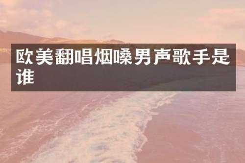 欧美翻唱烟嗓男声歌手是谁