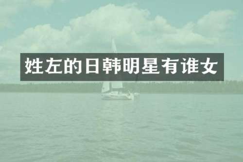 姓左的日韩明星有谁女