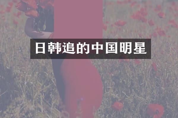 日韩追的中国明星