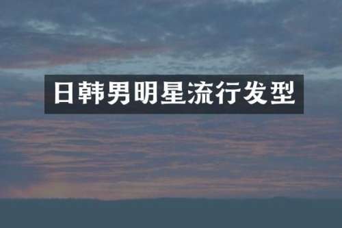 日韩男明星流行发型