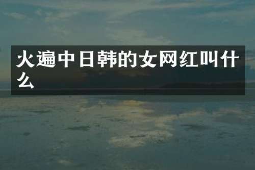 火遍中日韩的女网红叫什么
