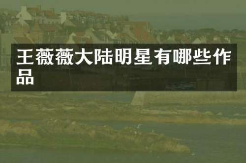 王薇薇大陆明星有哪些作品