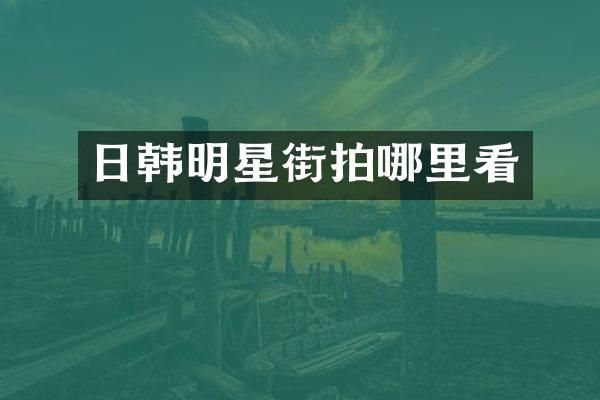 日韩明星街拍哪里看