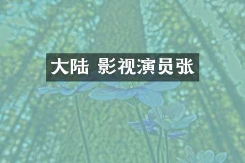 大陆 影视演员张