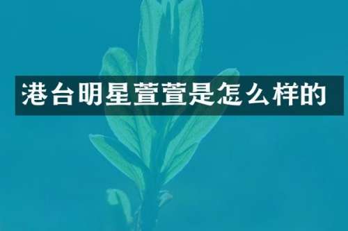 港台明星萱萱是怎么样的
