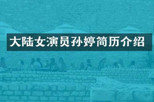 大陆女演员孙婷简历介绍