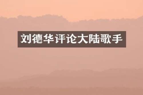 刘德华评论大陆歌手