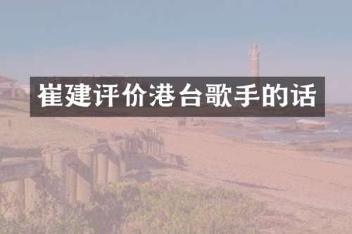 崔建评价港台歌手的话