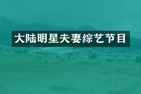大陆明星夫妻综艺节目