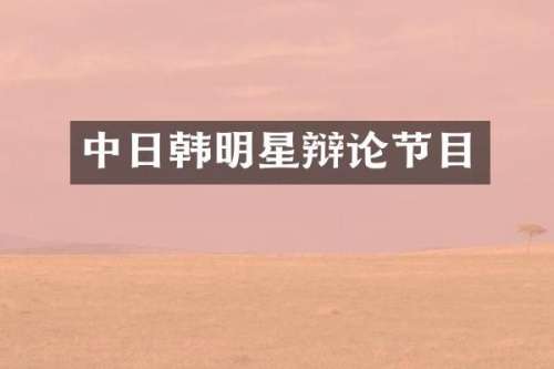 中日韩明星辩论节目
