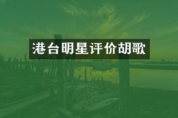港台明星评价胡歌