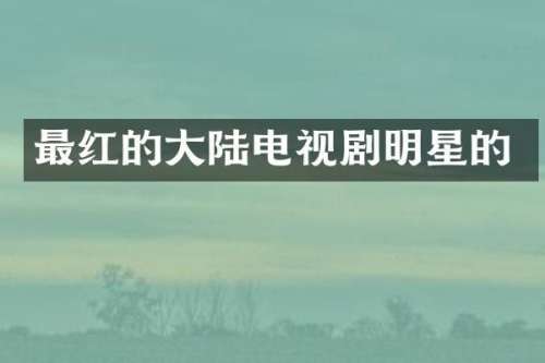 最红的大陆电视剧明星的