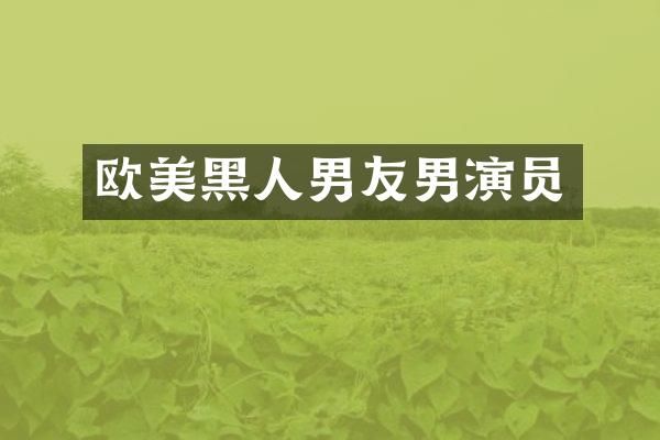 欧美黑人男友男演员