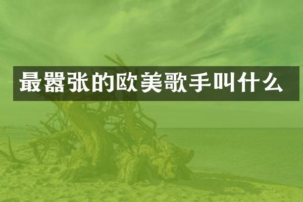 最嚣张的欧美歌手叫什么