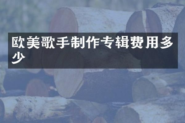 欧美歌手制作专辑费用多少