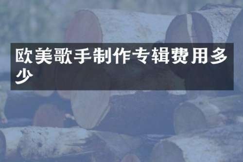 欧美歌手制作专辑费用多少