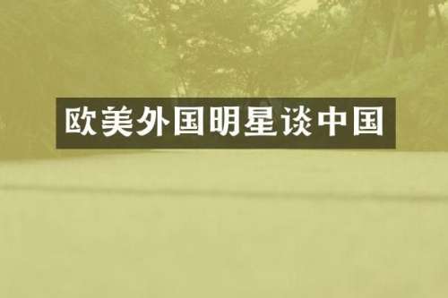 欧美外国明星谈中国