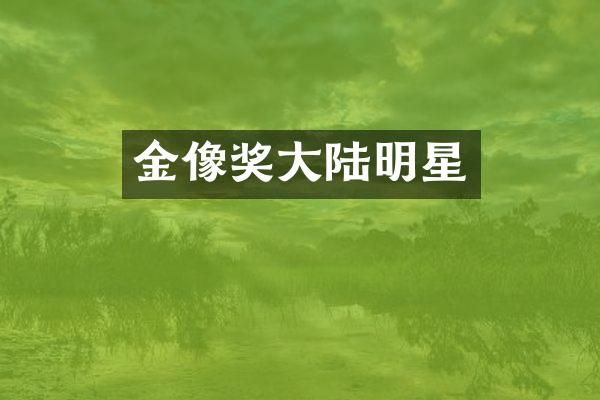 金像奖大陆明星