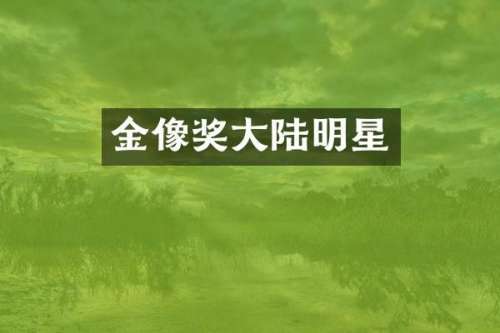 金像奖大陆明星