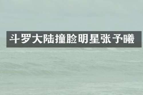 斗罗大陆撞脸明星张予曦