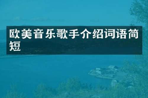 欧美音乐歌手介绍词语简短