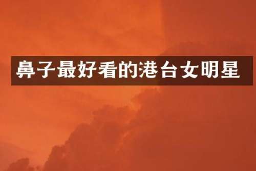 鼻子最好看的港台女明星