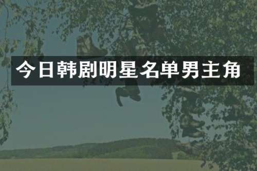 今日韩剧明星名单男主角