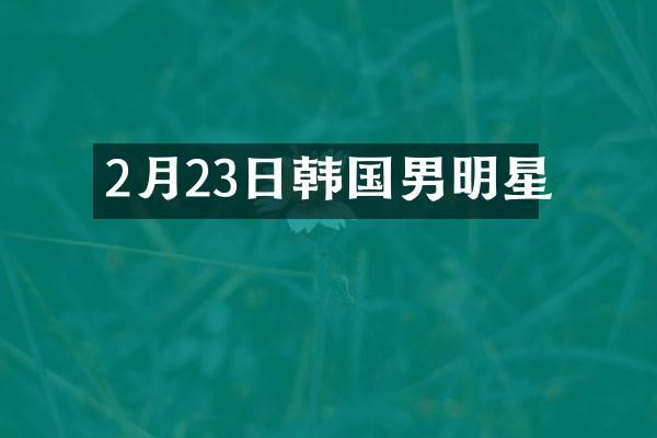 2月23日韩国男明星