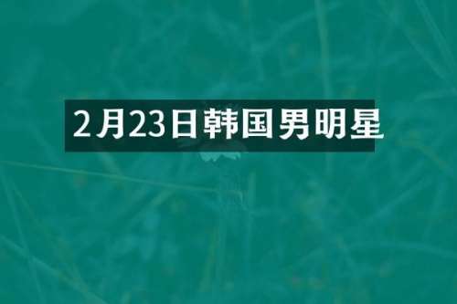 2月23日韩国男明星